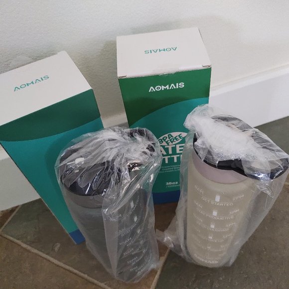 AOMAIS 36oz Motivational Water Bottle with Time Marker & Straw 360° Leak-Proof - Picture 10 of 10